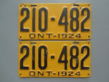 1924 YOM Clear Ontario License Plates
