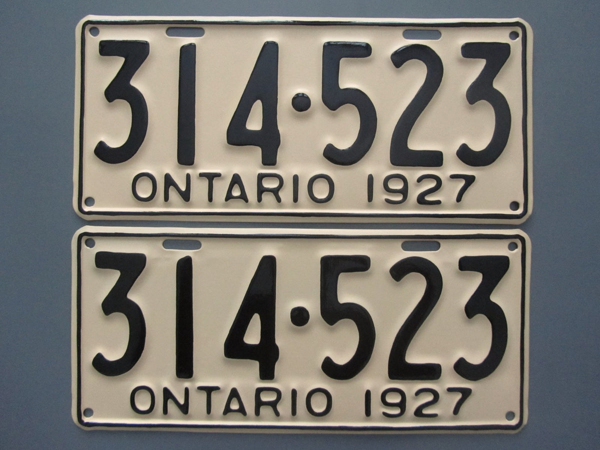 アンティーク雑貨 1993   Plate 1927 YOM Clear Ontario License Plates – YOMplates
