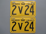 1940 YOM Clear Ontario License Plates
