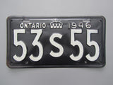 1946 YOM Clear Ontario License Plate