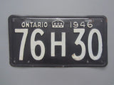 1946 YOM Clear Ontario License Plate