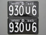 1950 YOM Clear Ontario License Plates