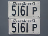 1954 YOM Clear Ontario License Plates