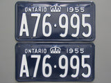 1955 YOM Clear Ontario License Plates