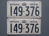 1956 YOM Clear Ontario License Plates