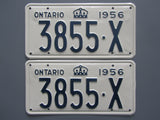 1956 YOM Clear Ontario License Plates