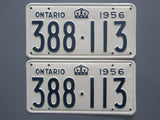 1956 YOM Clear Ontario License Plates