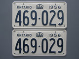 1956 YOM Clear Ontario License Plates