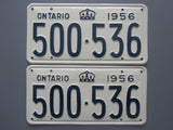 1956 YOM Clear Ontario License Plates