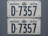 1956 YOM Clear Ontario License Plates