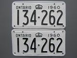 1960 YOM Clear Ontario License Plates