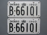 1960 YOM Clear Ontario License Plates