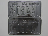 1961 YOM Clear Ontario License Plates