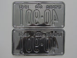 1961 YOM Clear Ontario License Plates