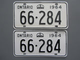 1964 YOM Clear Ontario License Plates
