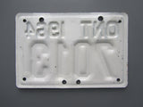 1964 YOM Clear Ontario Motorcycle License Plate