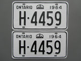 1964 YOM Clear Ontario License Plates
