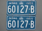 1965 YOM Clear Ontario License Plates