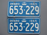 1965 YOM Clear Ontario License Plates