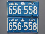 1965 YOM Clear Ontario License Plates