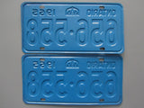 1965 YOM Clear Ontario License Plates