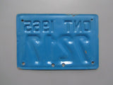 1965 YOM Clear Ontario Motorcycle License Plate