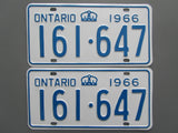 1966 YOM Clear Ontario License Plates