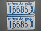 1966 YOM Clear Ontario License Plates