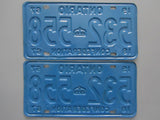 1967 YOM Clear Ontario License Plates