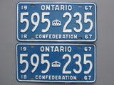 1967 YOM Clear Ontario License Plates