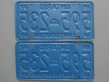 1967 YOM Clear Ontario License Plates