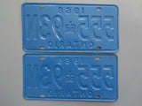 1968 YOM Clear Ontario License Plates