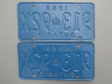 1968 YOM Clear Ontario License Plates