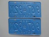 1968 YOM Clear Ontario License Plates