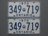 1970 YOM Clear Ontario License Plates