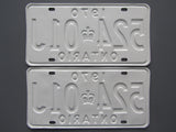 1970 YOM Clear Ontario License Plates
