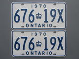 1970 YOM Clear Ontario License Plates