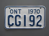 1970 YOM Clear Ontario Motorcycle License Plate