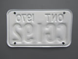 1970 YOM Clear Ontario Motorcycle License Plate