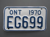 1970 YOM Clear Ontario Motorcycle License Plate