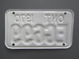 1970 YOM Clear Ontario Motorcycle License Plate