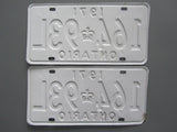 1971 YOM Clear Ontario License Plates