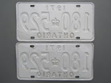 1971 YOM Clear Ontario License Plates