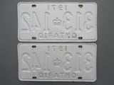 1971 YOM Clear Ontario License Plates