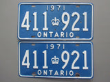 1971 YOM Clear Ontario License Plates