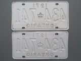 1971 YOM Clear Ontario License Plates
