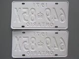 1971 YOM Clear Ontario License Plates