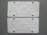1971 YOM Clear Ontario License Plates