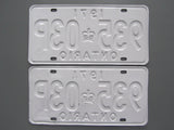 1971 YOM Clear Ontario License Plates
