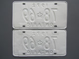 1972 YOM Clear Ontario License Plates
